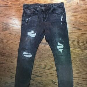 Distressed Black Jeans